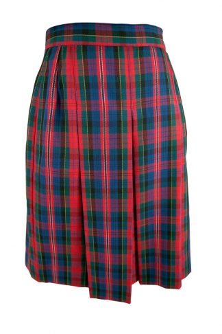 Carroll College Junior Girls Pleated Check Winter Skirt